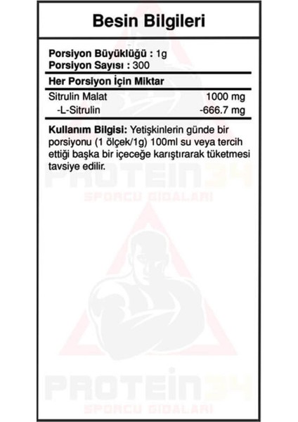 Citrulline Malate 300 Gr Aromasız Amino Asit fiyatları