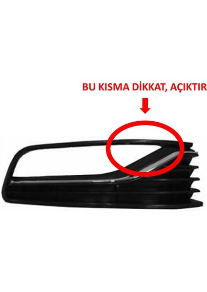 Vw Volkswagen Polo 2015-2017 Ön Tampon Sağ Sis Farı Izgarası Çerçevesi Krom Çıtalı Kapak 6C0854662C