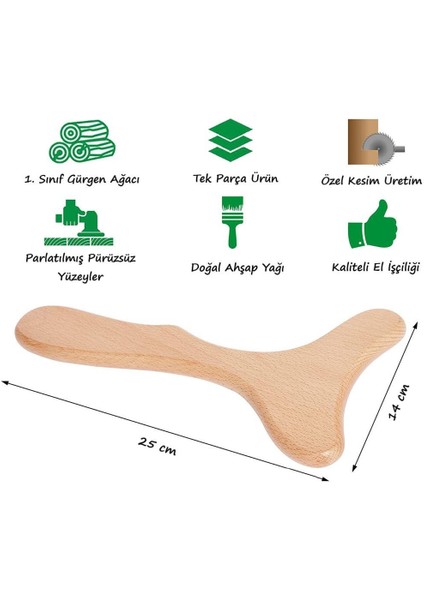 Ahşap Masaj Aleti  Lenf Drenaj Masajı %100 Doğal