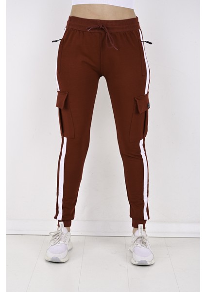 2 Iplik Yanları Şeritli,kargo Cepli Bayan Eşofman ALTI-8831 modelleri