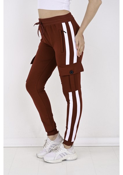 2 Iplik Yanları Şeritli,kargo Cepli Bayan Eşofman ALTI-8831 fırsatları