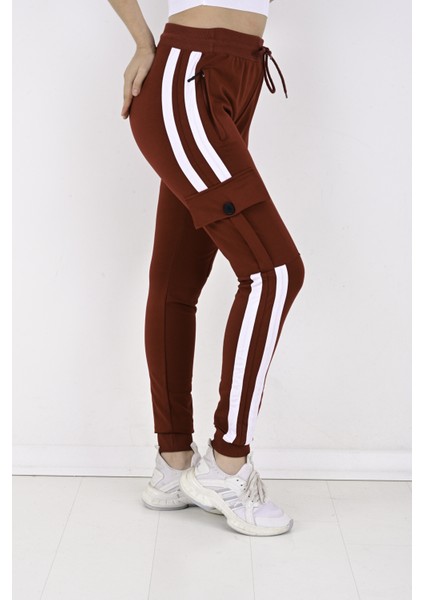 2 Iplik Yanları Şeritli,kargo Cepli Bayan Eşofman ALTI-8831 indirimleri