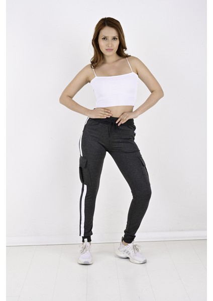 2 Iplik Yanları Şeritli,kargo Cepli Bayan Eşofman ALTI-8831 fiyatları