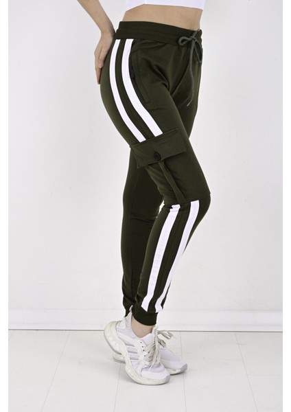 2 Iplik Yanları Şeritli,kargo Cepli Bayan Eşofman ALTI-8831 indirimleri