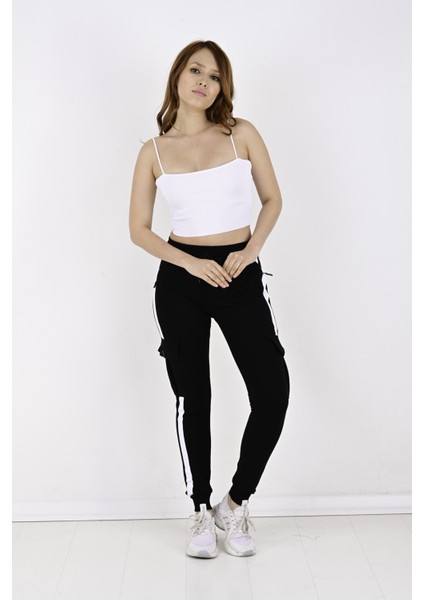 2 Iplik Yanları Şeritli,kargo Cepli Bayan Eşofman ALTI-8831 fiyatları