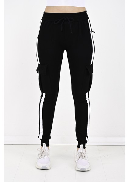 2 Iplik Yanları Şeritli,kargo Cepli Bayan Eşofman ALTI-8831 modelleri