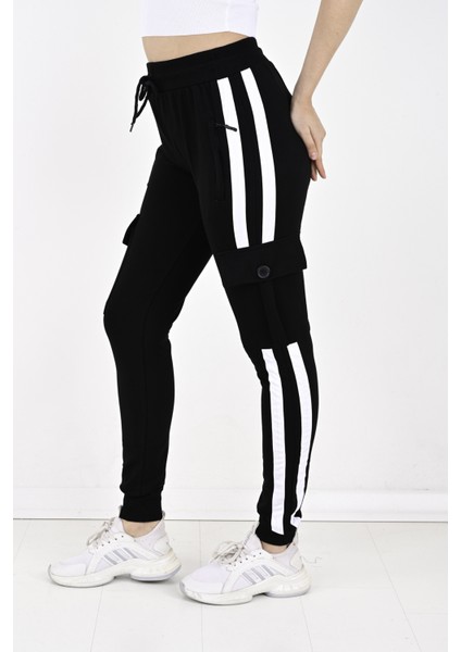 2 Iplik Yanları Şeritli,kargo Cepli Bayan Eşofman ALTI-8831 fırsatları