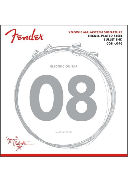 Yngwie Malmsteen Guitar Strings Nickel Plated Steel Bullet End Gauges .008-.046 String Sets - Elektro Gitar Teli