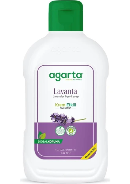 Doğal Krem Etkili Sıvı Sabun Lavanta 1500 Ml