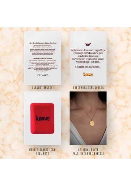 ’den 925 Ayar Gümüş & Antik Altın Kaplamalı Burç Kolyeleri-Yay