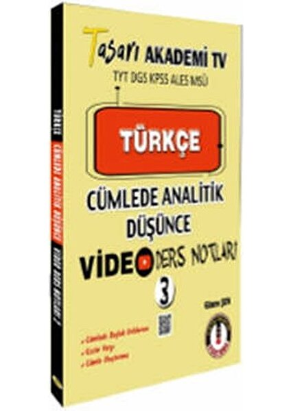 Tasarı 2022 Türkçe Cümlede Analitik Video Ders Notları 3