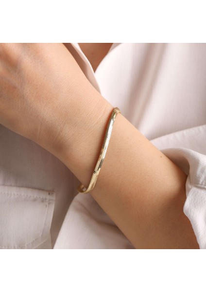 14 Ayar Altın Balıksırtı Bileklik 5mm