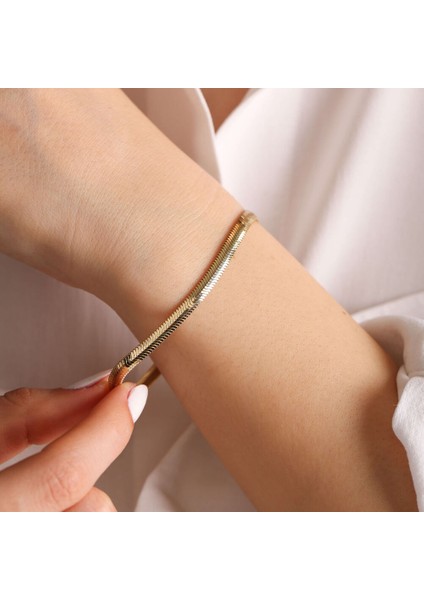 14 Ayar Altın Balıksırtı Bileklik 5mm fiyatları