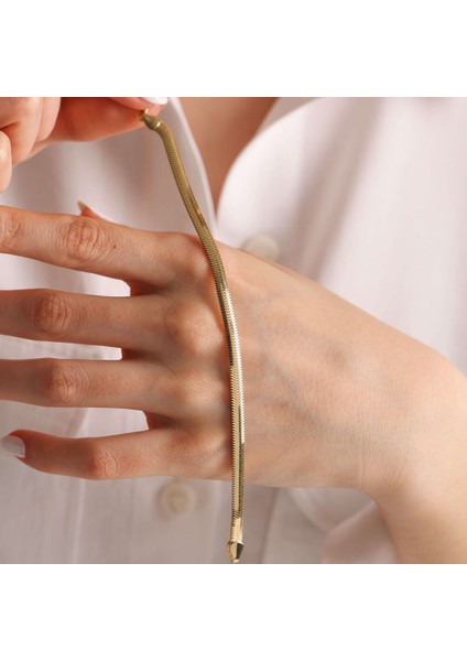 14 Ayar Altın Balıksırtı Bileklik 5mm modelleri