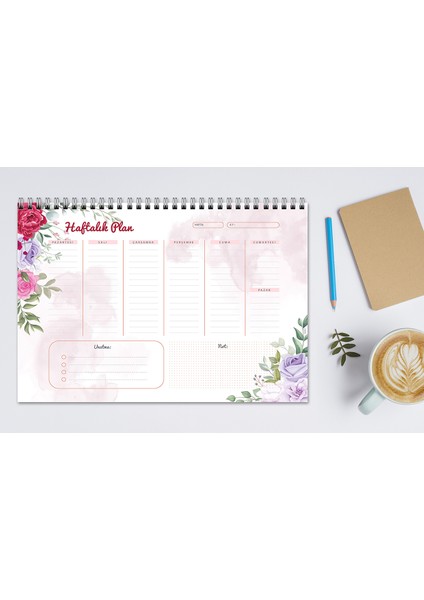 Express Planner A4 Haftalık Planlayıcı Roses