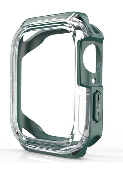 Apple Watch 42MM - Kasa ve Ekran Koruyucu Sert Pc + Silikon Koruyucu Apple Watch Gard 08 - Koyu Yeşil