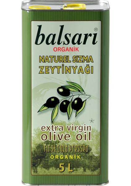 Balsarı Organik Sızma Zeytinyağı 5ltr Teneke