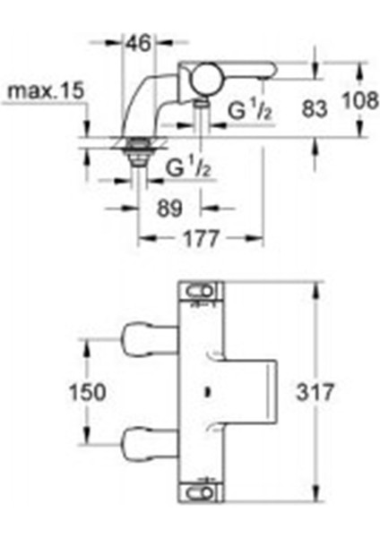Grohtherm 2000 Termostatik Banyo Bataryası