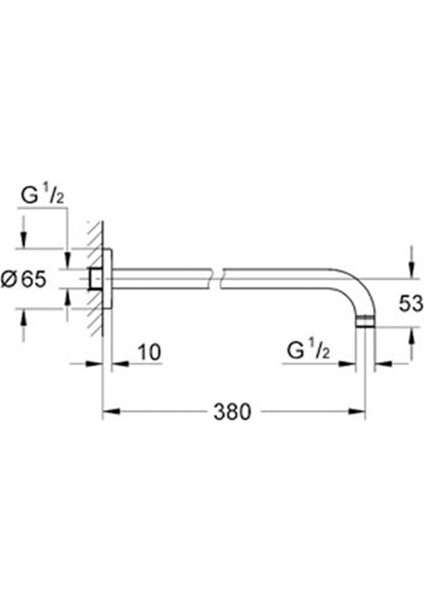 Rainshower® Tepe Duşu Dirseği Duvardan 380 mm