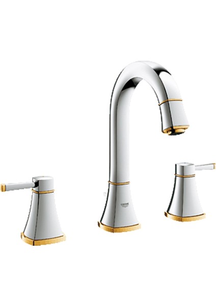 Grandera Üç Delikli Lavabo Bataryası Krom Altın