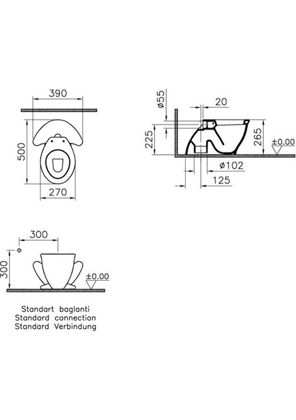 Viitra Kurbağa Klozet 50CM Alttan Çıkışlı Açık Yeşil fiyatları