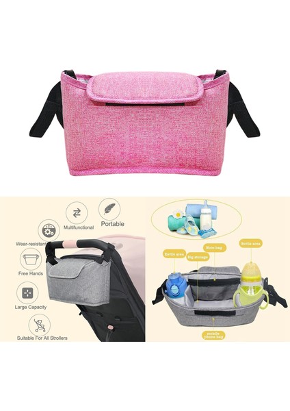 Bebek Arabası Pram Puset Asılı Saklama Çantası Pembe (Yurt Dışından)
