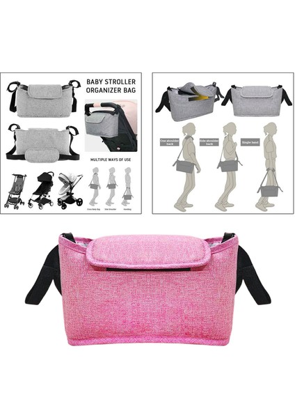 Bebek Arabası Pram Puset Asılı Saklama Çantası Pembe (Yurt Dışından)