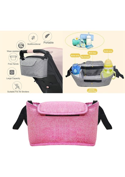 Bebek Arabası Pram Puset Asılı Saklama Çantası Pembe (Yurt Dışından)