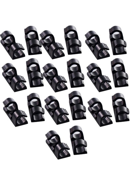 Kendi Yapışkanlı Tel Kravat Kablosu Kelepçe Klipsleri Araba Kamera Gps Için 20 Adet Siyah (Yurt Dışından)