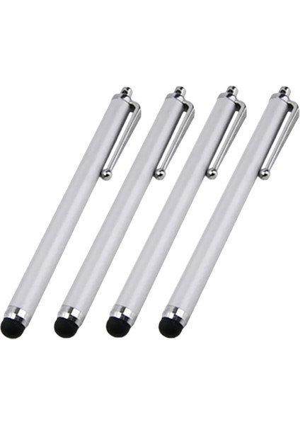 Universal Stylus Kalem, 4 Adet Mikrofiber Yüksek Hassasiyetli Kapasitif Kalem, Kolay Taşıma Için Gömlek Klipsli () Gümüş (Yurt Dışından)