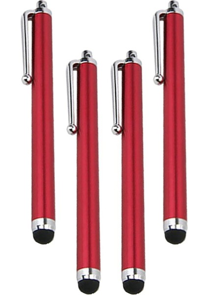 4pcs Stylus Kalemi, Klips Tipi Kapasitif Kalem, Yüksek Hassasiyet Düzgün Dokunmatik Anti-Çizim Anti-Çizik Kalem Tablet Pc Telefonları Için, Kırmızı (Yurt Dışından) fırsatları