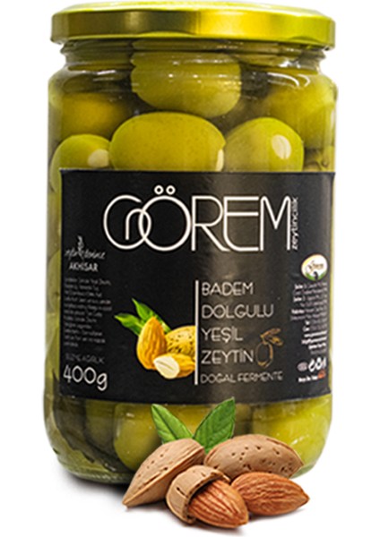 Badem Dolgulu Yeşil Zeytin 400 Gr.