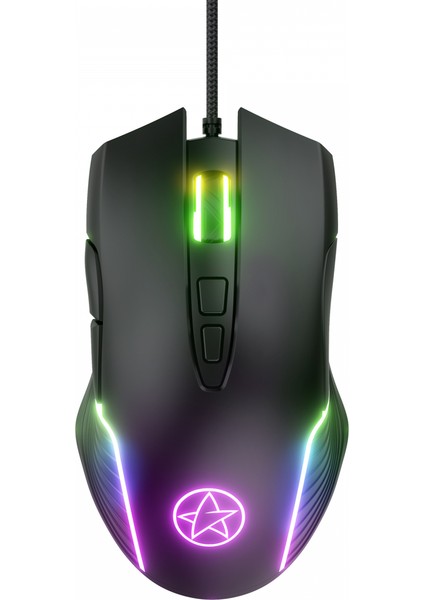 G901RGB Oyun Faresi Kablolu Programlanabilir Ergonomik USB Fare 6400 Inç Başına Nokta 7 Düğme ve 7 Renk Arkadan Aydınlatmalı Dizüstü Bilgisayar Masaüstü Sağ El (Siyah) (Yurt Dışından)