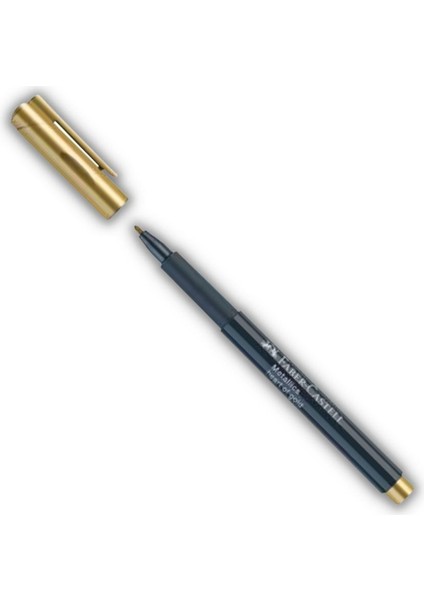 Altın Sarı Metalik Marker Kalem 1.5 mm Keçe Uçlu 1 Adet Faber Altın Sarı Metalik Markör Davetiye Kalemi 1 Adet