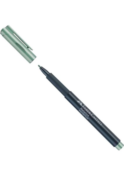 Turkuaz Metalik Marker Kalem 1.5 mm Keçe Uçlu 1 Adet Faber Turkuaz Metalik Markör Davetiye Kalemi 1 Adet