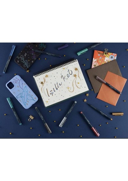 Turkuaz Metalik Marker Kalem 1.5 mm Keçe Uçlu 1 Adet Faber Turkuaz Metalik Markör Davetiye Kalemi 1 Adet fiyatları