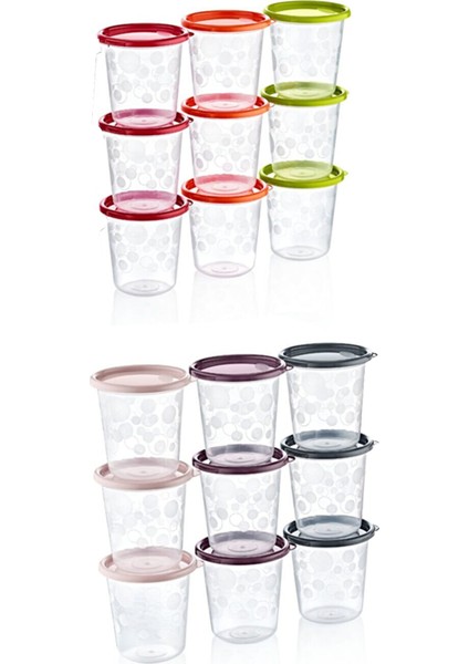 3x500 ml Sızdırmaz Hava Almaz Kapaklı Yuvarlak Erzak Saklama Kabı