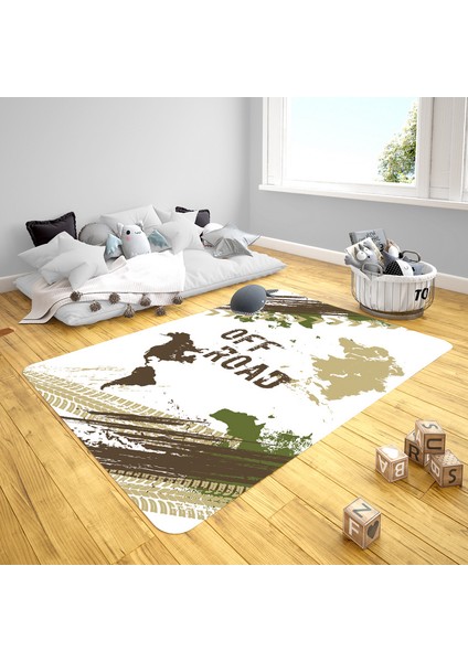 Offroad Çocuk Odası Takımı Uyumlu Kaydırmaz Halı 80X160