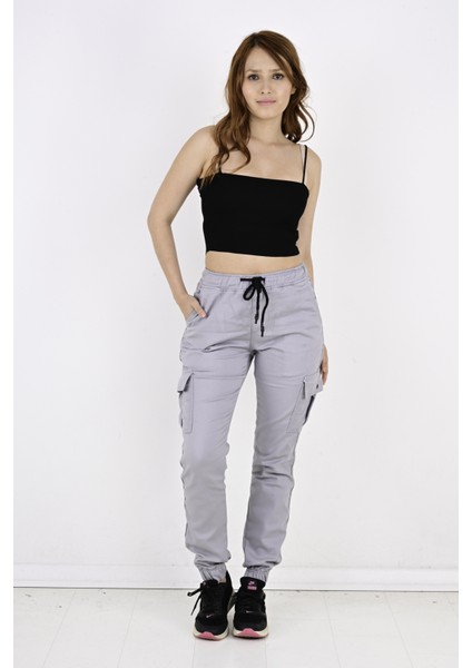 Bel ve Paça Lastikli Yanları Kargo Cep Bayan PANTOLON-19000 fiyatları