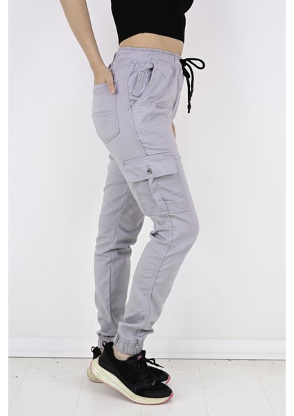 Bel ve Paça Lastikli Yanları Kargo Cep Bayan PANTOLON-19000 indirimleri