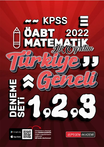 Pegem Akademi Yayıncılık 2022 KPSS ÖABT İlköğretim Matematik 1-2-3 (3'lü Deneme)