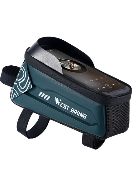 West Bisiklet Bisiklet Üst Tüp 2.2l Sert Kabuk Çantası 7.4 Inç Cep Telefonu (Koyu Yeşil) (Yurt Dışından)