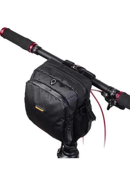 Bisiklet Ön Tag Su Geçirmez Tutup Torbası Katlanır Bisiklet Ön Tag Büyük Kapasite Binicilik Çantası (Matt Siyah) (Yurt Dışından)