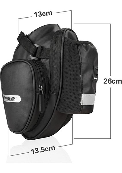 X21557 Bisiklet Yağmuru Tail Torbası Büyük Kapasiteli Katlanır Yol Bisikleti Binicilik Sırt Çantası (Siyah) (Yurt Dışından) modelleri