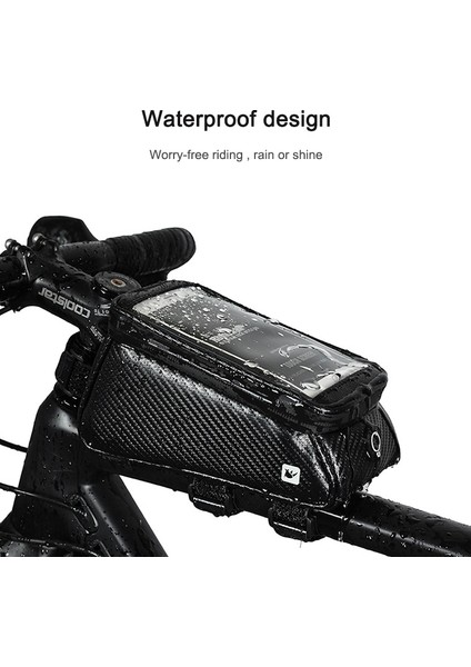 Bisiklet Ön Tüp Torbası Su Geçirmez Cep Telefonu Dokunmatik Ekran Çok Fonksiyonlu Bisiklet Gidon Çantası (Matt Black) (Yurt Dışından) modelleri