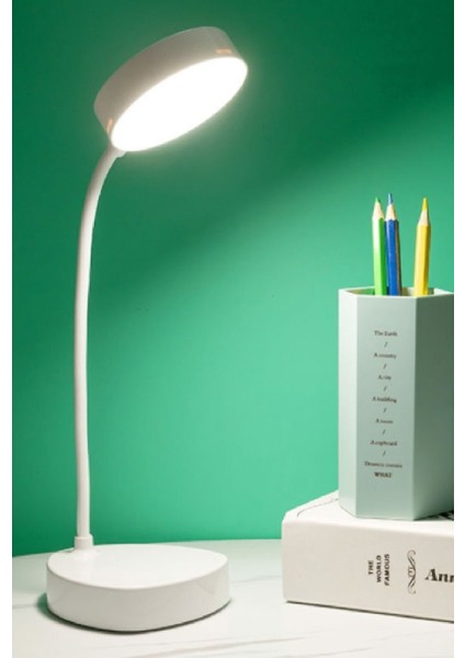 Şarjlı Dokunmatik 20 LED Çalışma Okuma Işığı Flexible Masa Lambası Beyaz