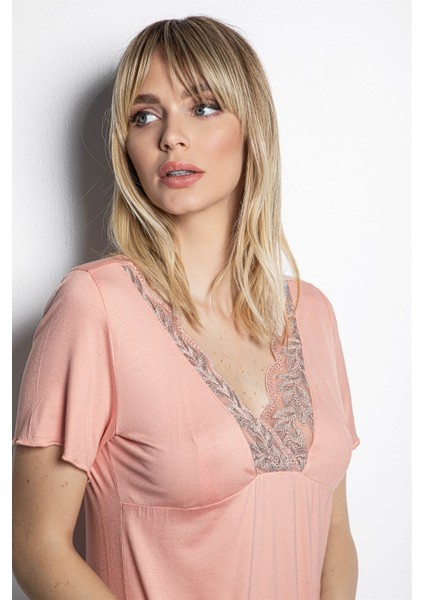 Dekolteli Brode Dantelli Büyük Beden Kapri Takımı 19158 fiyatları