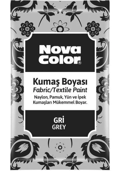 Nova Color Toz Kumaş Boyası 12 gr Gri