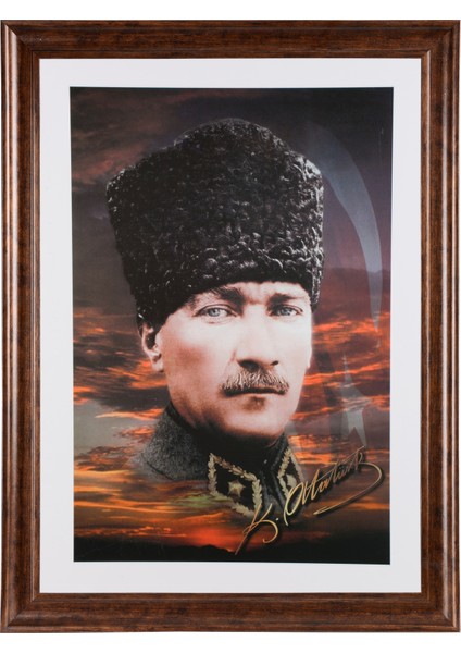 60*80 Ölçülerinde Kahverengi Çerçeveli Kanvas Tablo