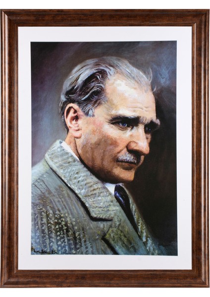 60*80 Ölçülerinde Kahverengi Çerçeveli Kanvas Tablo